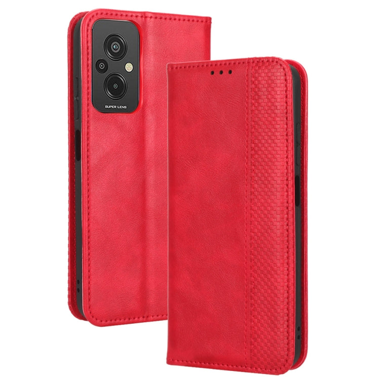 For Xiaomi Redmi 11 Prime 4G Magnetic Buckle Retro Texture Leather Phone Case