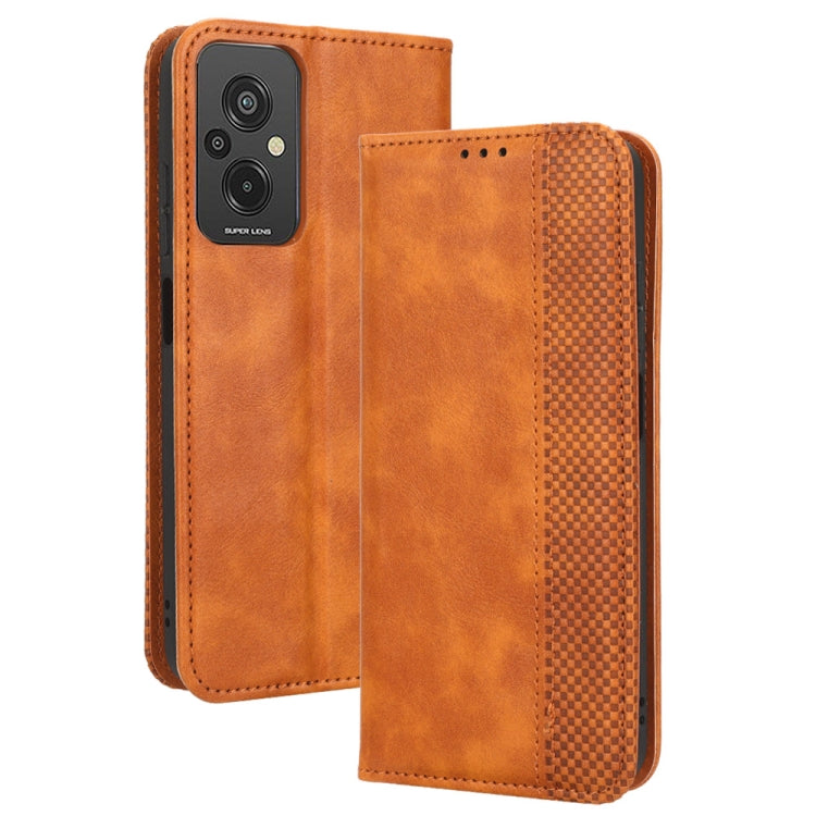 For Xiaomi Redmi 11 Prime 4G Magnetic Buckle Retro Texture Leather Phone Case