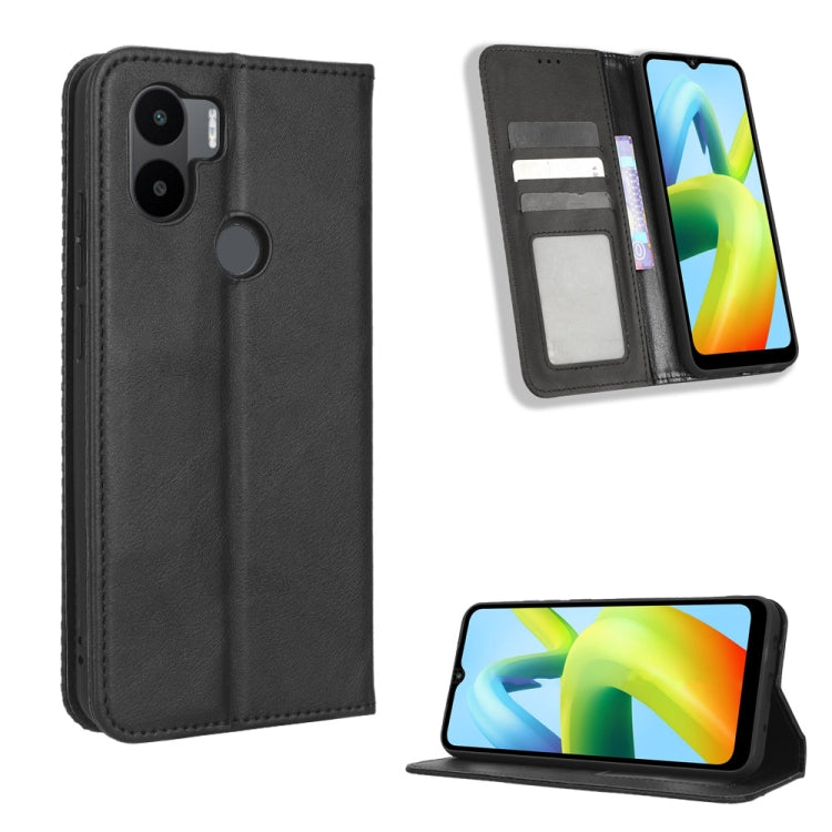 For Xiaomi Redmi A1+ Magnetic Buckle Retro Texture Leather Phone Case