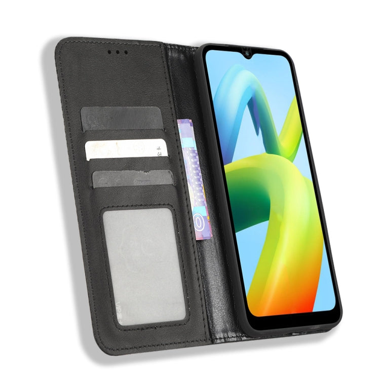 For Xiaomi Redmi A1+ Magnetic Buckle Retro Texture Leather Phone Case