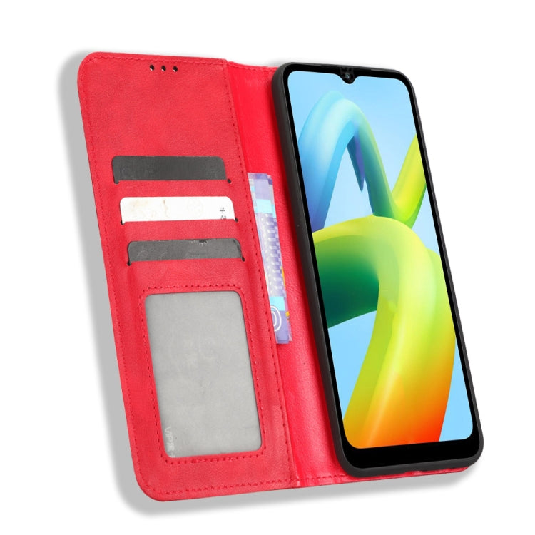 For Xiaomi Redmi A1+ Magnetic Buckle Retro Texture Leather Phone Case