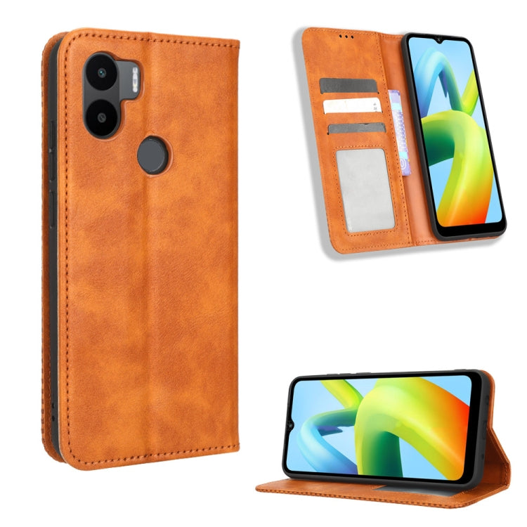 For Xiaomi Redmi A1+ Magnetic Buckle Retro Texture Leather Phone Case