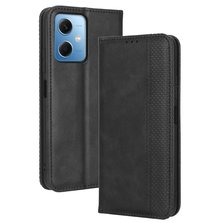 For Xiaomi Redmi Note 12 5G Magnetic Buckle Retro Texture Leather Phone Case