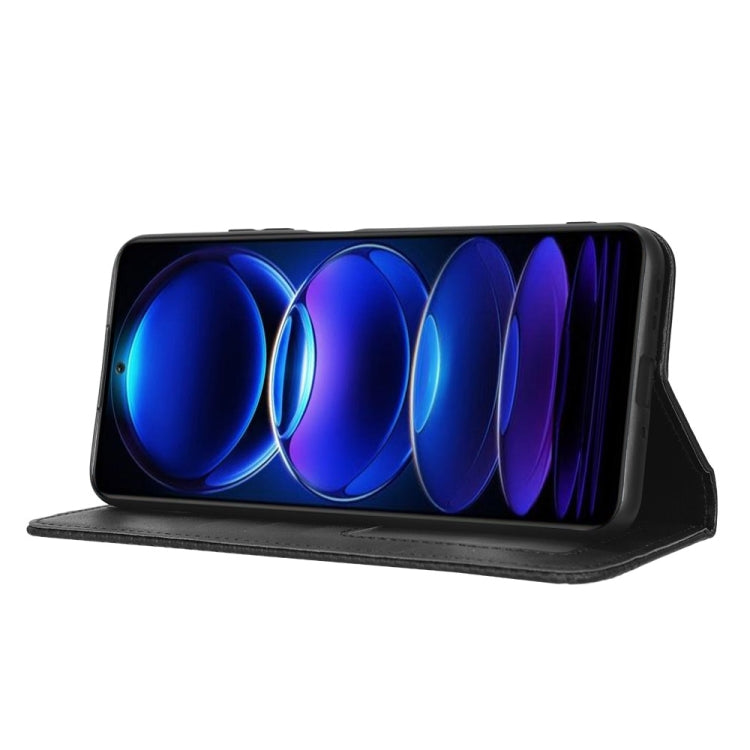 For Xiaomi Redmi Note 12 5G Magnetic Buckle Retro Texture Leather Phone Case