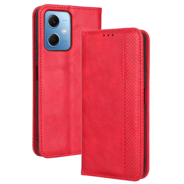 For Xiaomi Redmi Note 12 5G Magnetic Buckle Retro Texture Leather Phone Case