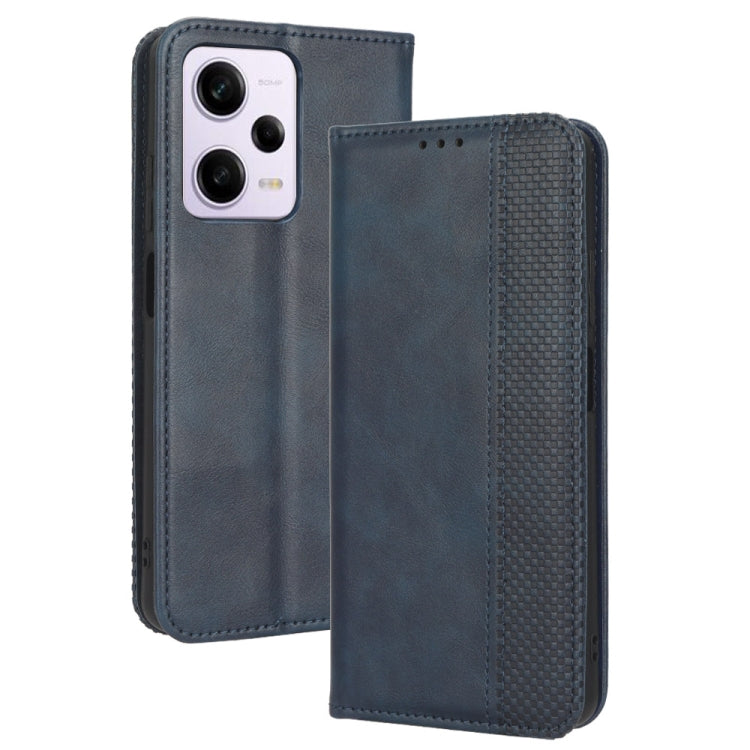 For Xiaomi Redmi Note 12 Pro 5G Magnetic Buckle Retro Texture Leather Phone Case
