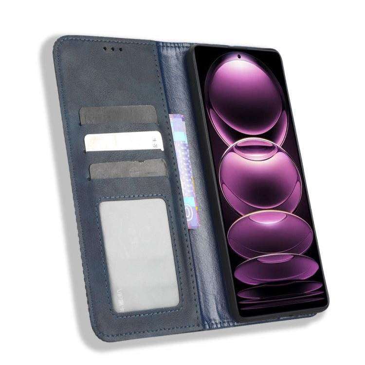 For Xiaomi Redmi Note 12 Pro 5G Magnetic Buckle Retro Texture Leather Phone Case