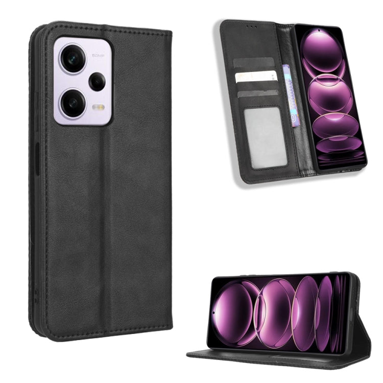For Xiaomi Redmi Note 12 Pro+ Global Magnetic Buckle Retro Texture Leather Phone Case