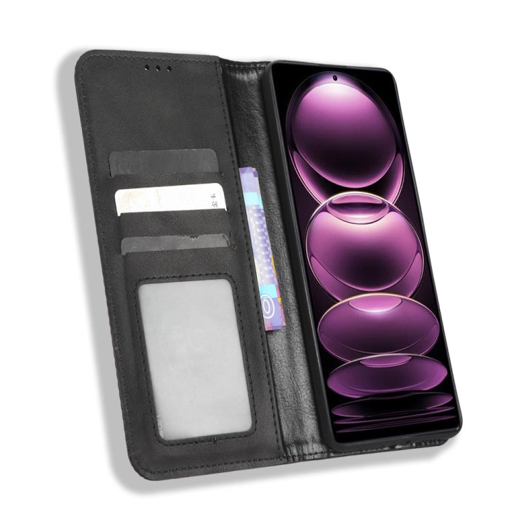 For Xiaomi Redmi Note 12 Pro+ Global Magnetic Buckle Retro Texture Leather Phone Case