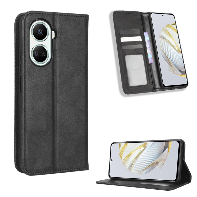 For Huawei nova 10 SE Magnetic Buckle Retro Texture Leather Phone Case