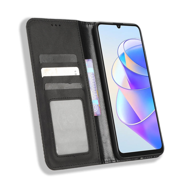 For Honor Play 40 Plus Magnetic Buckle Retro Texture Leather Phone Case