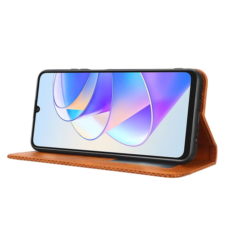 For Honor Play 40 Plus Magnetic Buckle Retro Texture Leather Phone Case