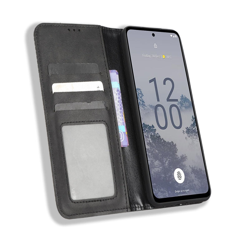 For Nokia X30 5G Magnetic Buckle Retro Texture Leather Phone Case
