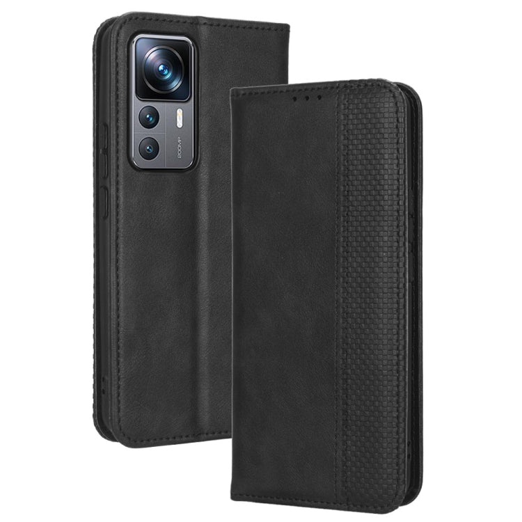 For Xiaomi 12T Pro Magnetic Buckle Retro Texture Leather Phone Case