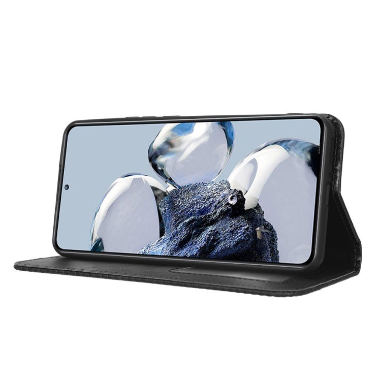 For Xiaomi 12T Pro Magnetic Buckle Retro Texture Leather Phone Case