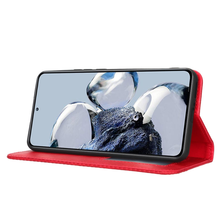 For Xiaomi 12T Pro Magnetic Buckle Retro Texture Leather Phone Case