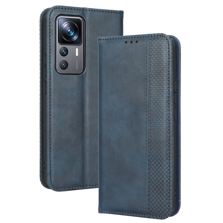 For Xiaomi 12T Pro Magnetic Buckle Retro Texture Leather Phone Case