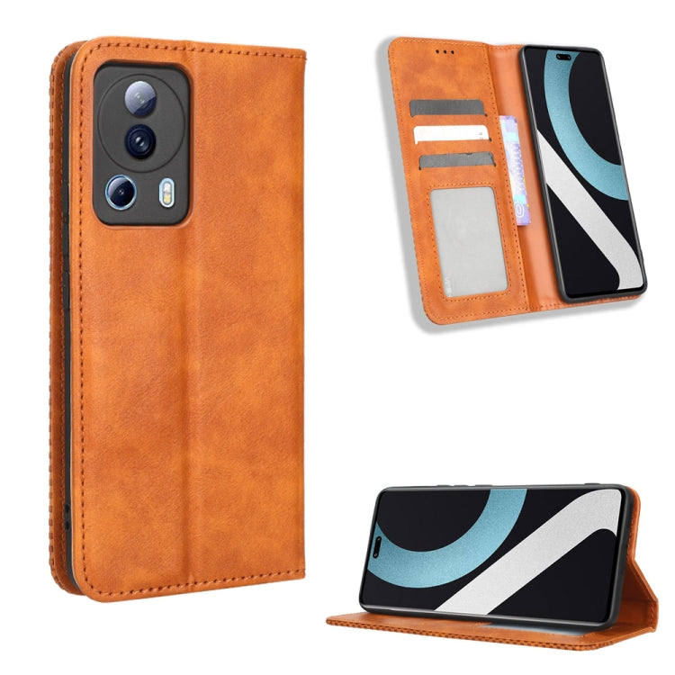 For Xiaomi Civi 2 5G / 12 Lite NE Magnetic Buckle Retro Texture Leather Phone Case