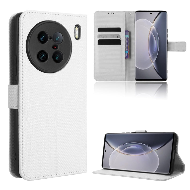 For vivo X90 Pro+ Diamond Texture Leather Phone Case