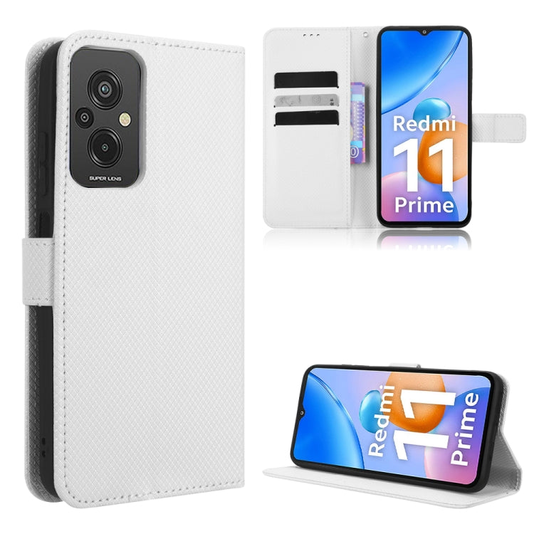 For Xiaomi Redmi 11 Prime 4G Diamond Texture Leather Phone Case