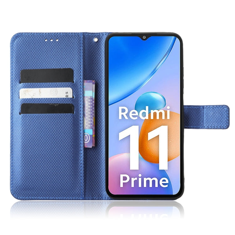 For Xiaomi Redmi 11 Prime 4G Diamond Texture Leather Phone Case