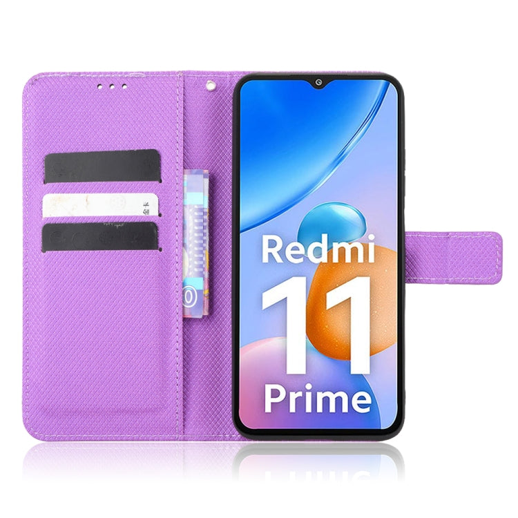 For Xiaomi Redmi 11 Prime 4G Diamond Texture Leather Phone Case