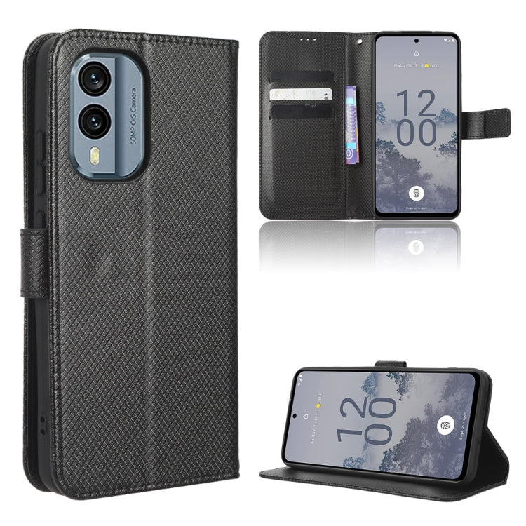For Nokia X30 5G Diamond Texture Leather Phone Case