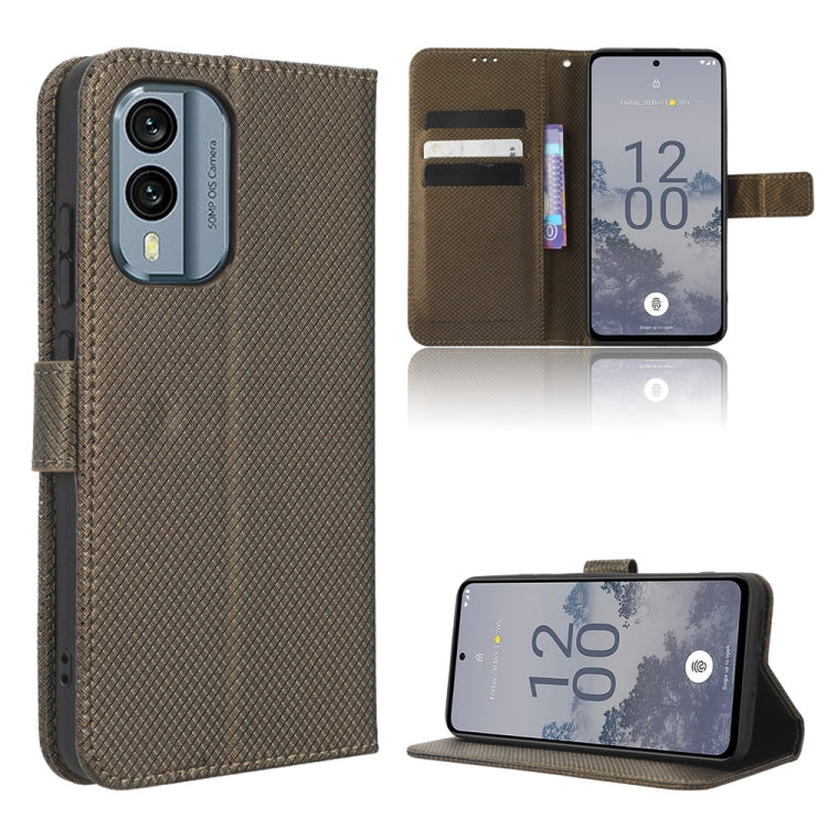 For Nokia X30 5G Diamond Texture Leather Phone Case