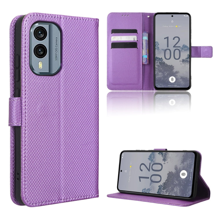 For Nokia X30 5G Diamond Texture Leather Phone Case