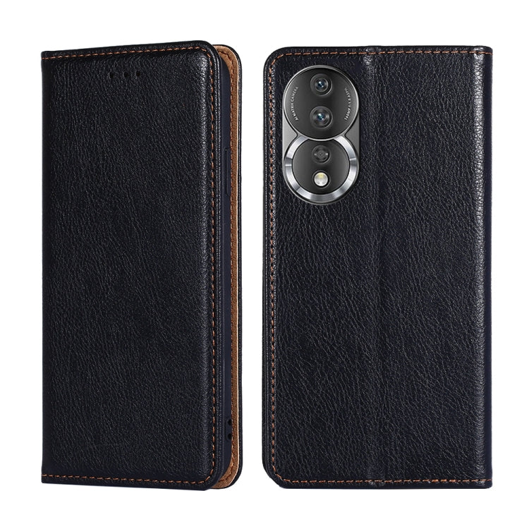 For Honor 80 Gloss Oil Solid Color Magnetic Leather Phone Case