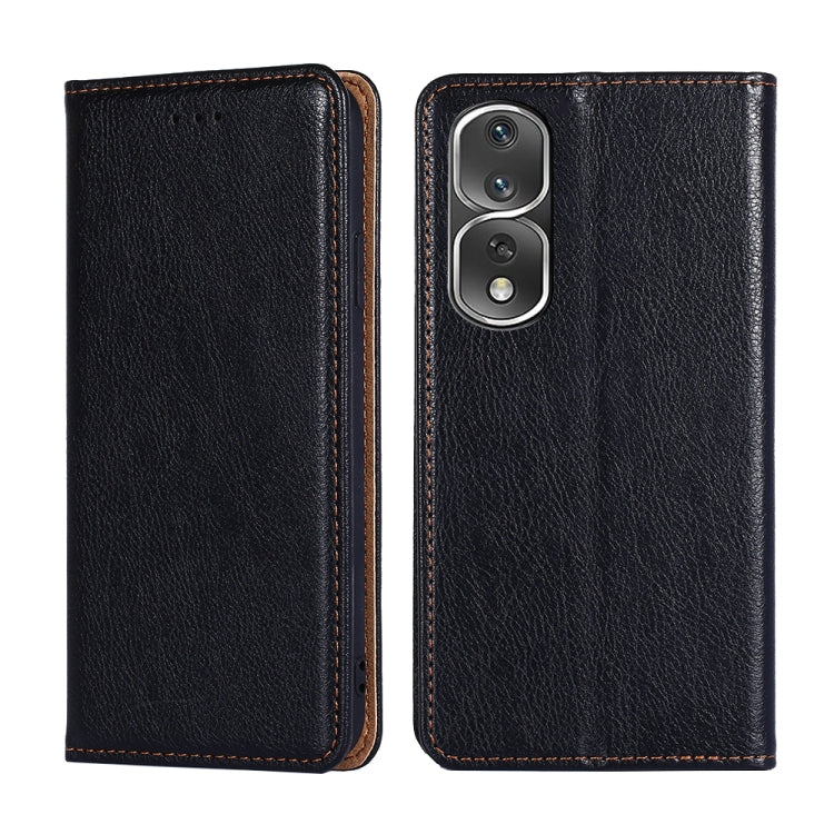 For Honor 80 Pro Gloss Oil Solid Color Magnetic Leather Phone Case