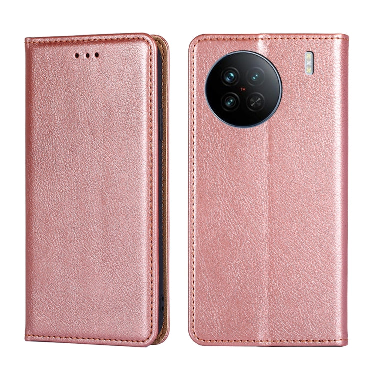 For vivo X90 Gloss Oil Solid Color Magnetic Leather Phone Case
