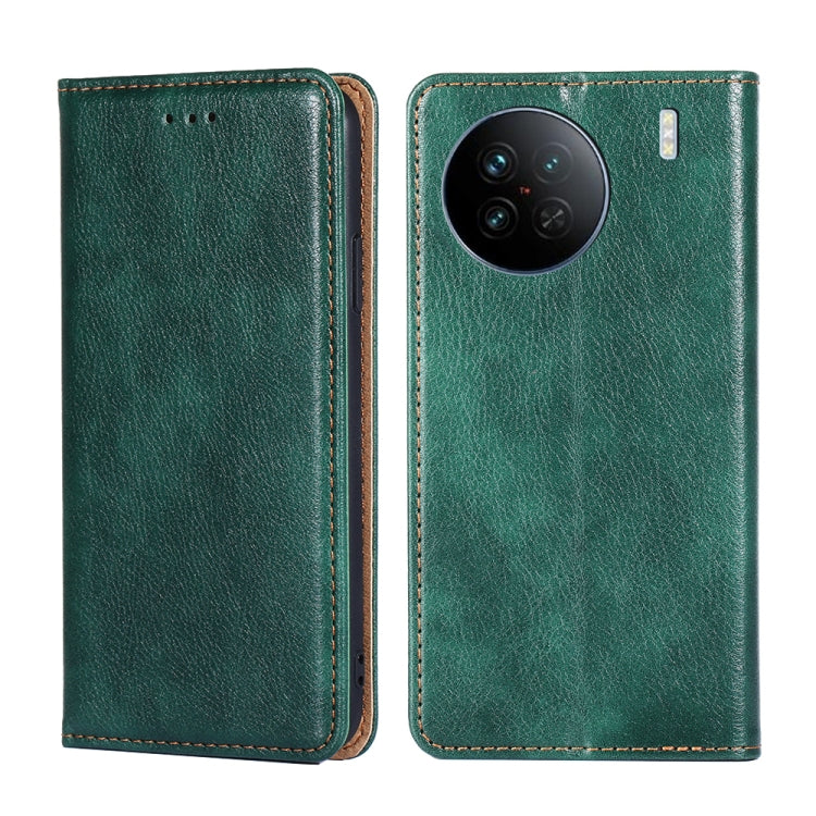 For vivo X90 Gloss Oil Solid Color Magnetic Leather Phone Case