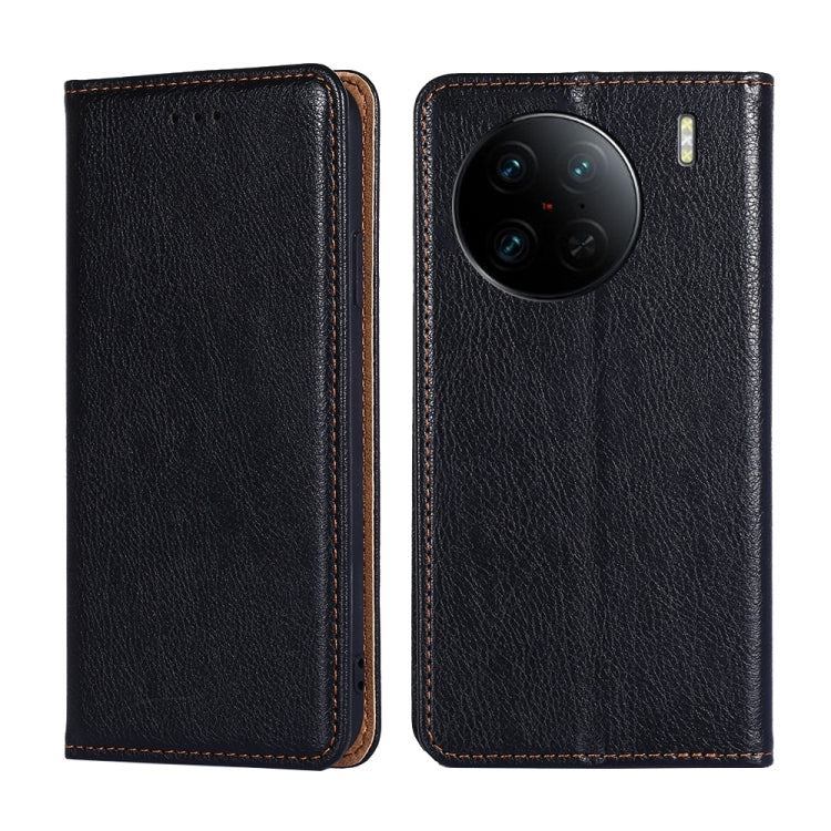 For vivo X90 Pro+ Gloss Oil Solid Color Magnetic Leather Phone Case