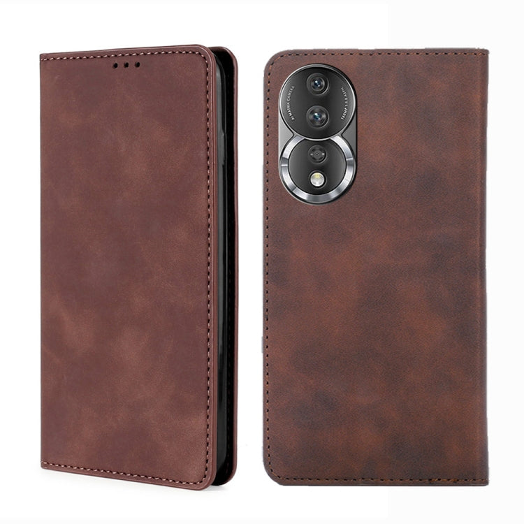 For Honor 80 Skin Feel Magnetic Horizontal Flip Leather Phone Case