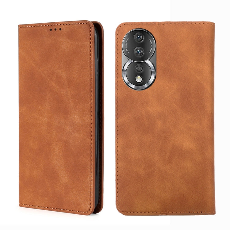 For Honor 80 Skin Feel Magnetic Horizontal Flip Leather Phone Case