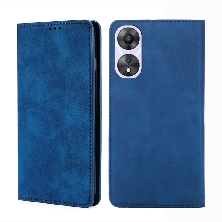 For OPPO A58 5G Skin Feel Magnetic Horizontal Flip Leather Phone Case