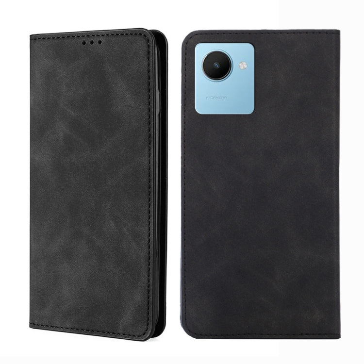 For Realme C30s Skin Feel Magnetic Horizontal Flip Leather Phone Case