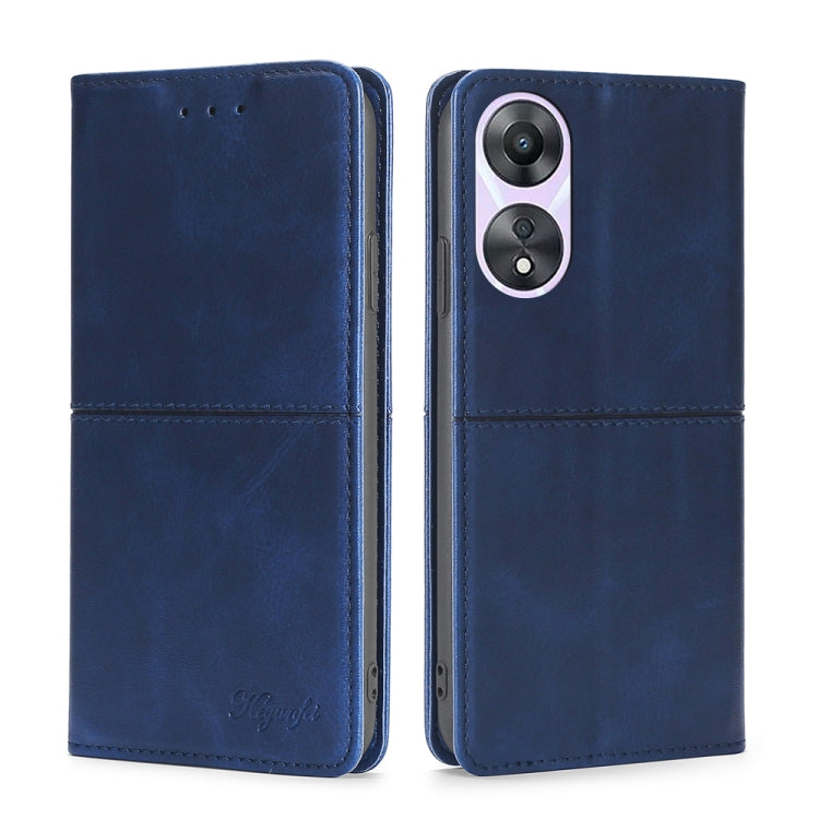 For OPPO A58 5G Cow Texture Magnetic Horizontal Flip Leather Phone Case