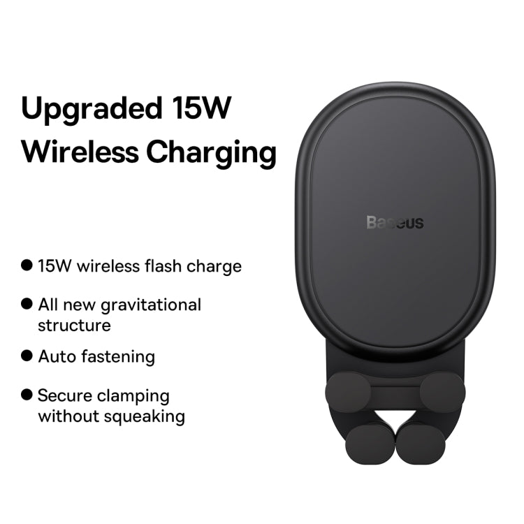 Baseus 15W Stable Gravitational Wireless Charging Car Mount Pro Air Outlet Version