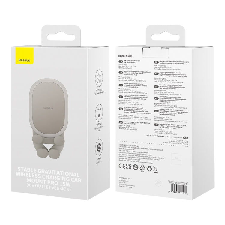 Baseus 15W Stable Gravitational Wireless Charging Car Mount Pro Air Outlet Version