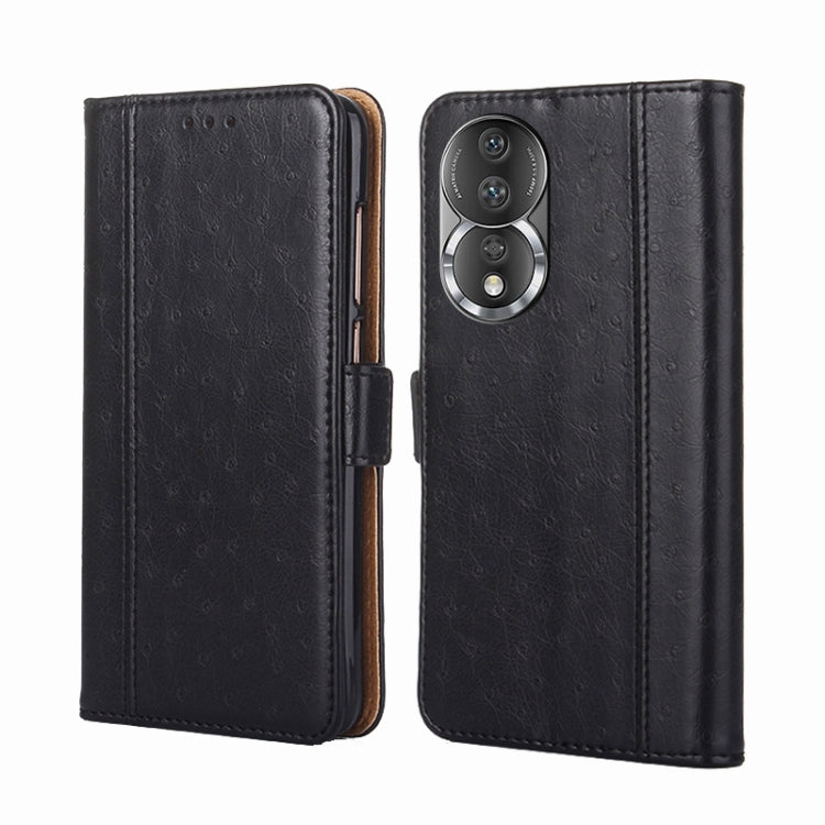 For Honor 80 Ostrich Texture Flip Leather Phone Case