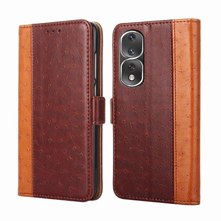 For Honor 80 Pro Ostrich Texture Flip Leather Phone Case