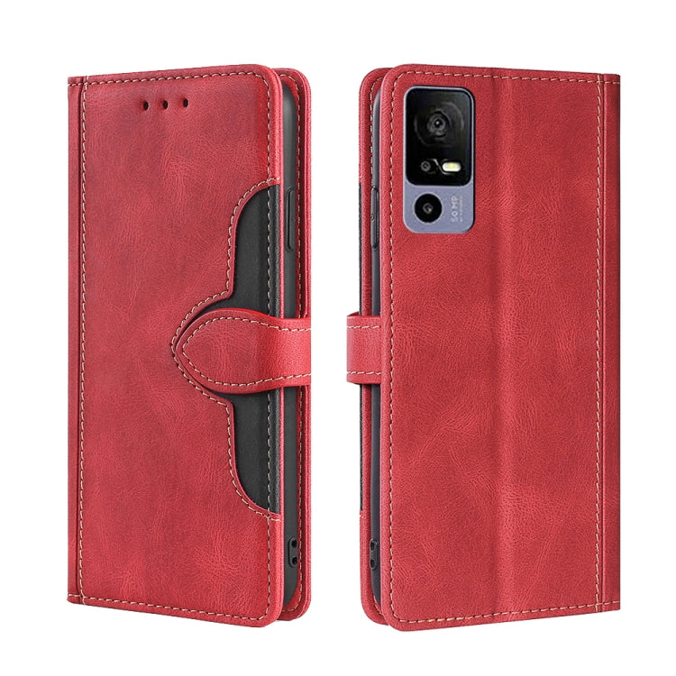 For TCL 40R 5G Skin Feel Magnetic Buckle Leather Phone Case
