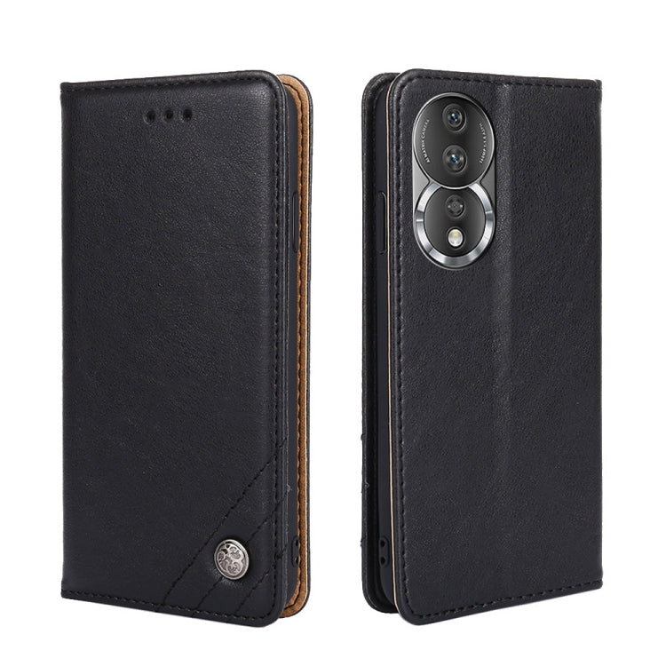 For Honor 80 Non-Magnetic Retro Texture Flip Leather Phone Case