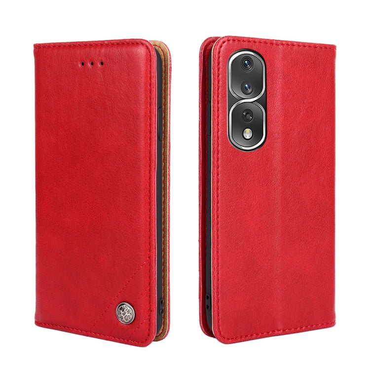 For Honor 80 Pro Non-Magnetic Retro Texture Flip Leather Phone Case
