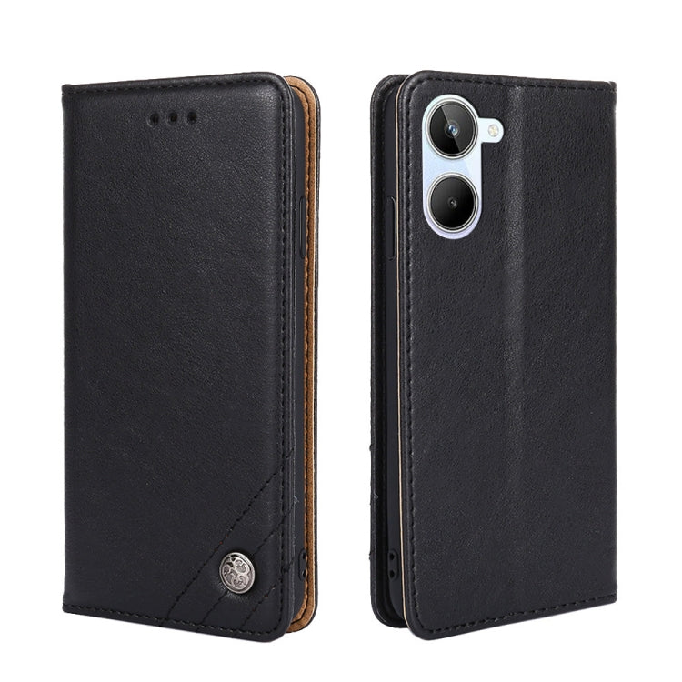 For Realme 10 4G Non-Magnetic Retro Texture Flip Leather Phone Case