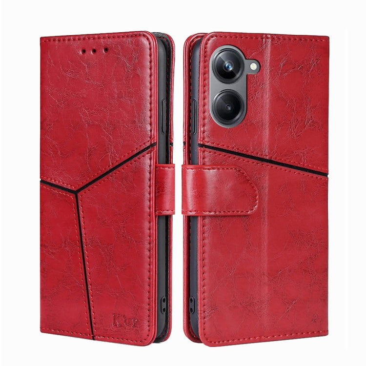 For Realme 10 Pro 5G Geometric Stitching Horizontal Flip Leather Phone Case
