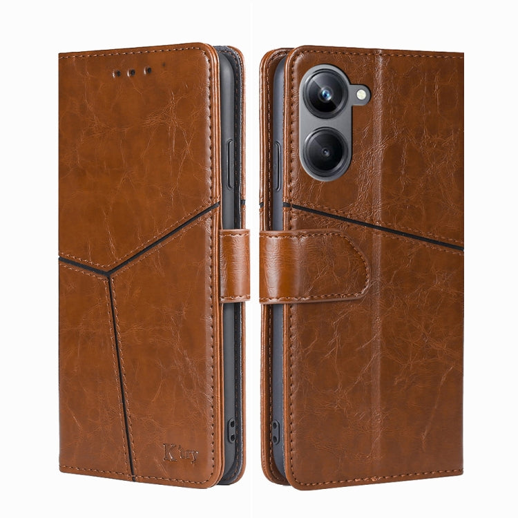 For Realme 10 Pro 5G Geometric Stitching Horizontal Flip Leather Phone Case