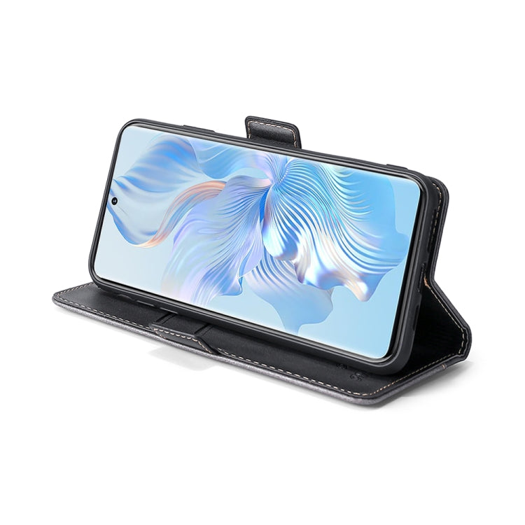 For Honor 80 Pro Contrast Color Side Buckle Leather Phone Case